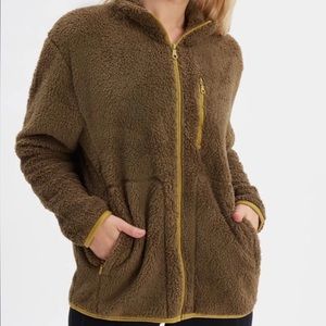 NWT DARK OLIVE Recycled Full-Zip Fleece